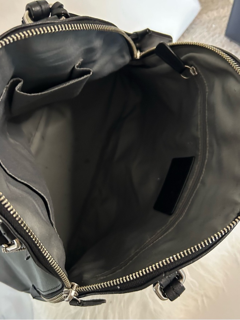 Coach Black Leather Shoulder Bag Silver Hardware structured Tote Classic - Picture 11 of 12